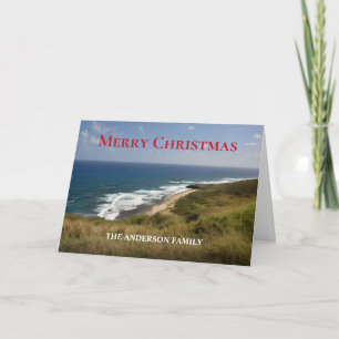 Carte Joyeux Noël en famille Eté Océan Plage Sur mesure
