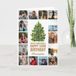 Carte Joyeux Noël et 53ème Joyeux Anniversaire Photo