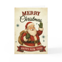 Joyeux Noël et Bonne Année Vintage Rétro 