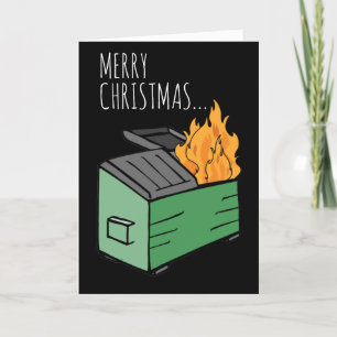 Carte Joyeux Noël et Joyeux Nouvel An Feu de Dumpster