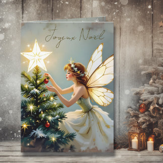 Carte Joyeux Noël | Fée mignonne Noël personnalisé