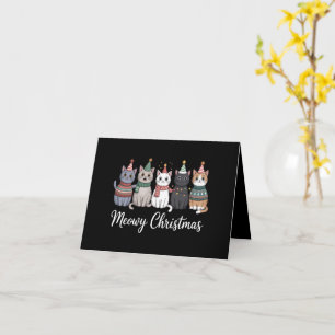 Carte Joyeux Noël félin Bonne année du chat Amateur de c