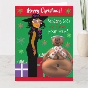 Carte Joyeux Noël Femmes Afro-Américaines Noël