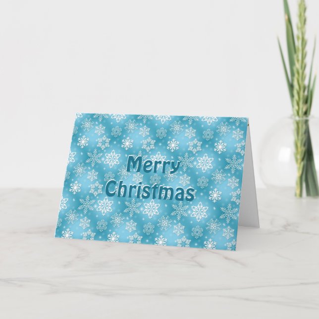 Carte Joyeux Noël flocons de neige (Devant)
