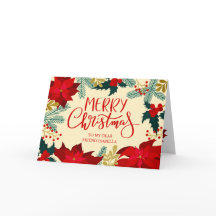 Joyeux Noël floral et de houx à un ami