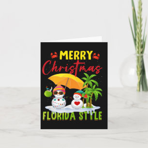 Carte Joyeux Noël Floride Style Snowman Summer Vacat