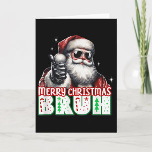 Carte Joyeux Noël Frère Pouce en l'air Détendu Père Noël