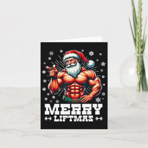 Carte Joyeux Noël Funky Bodybuilder Gym