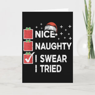 Carte Joyeux Noël Gentil Vilain Je Jure Que J'ai Essayé