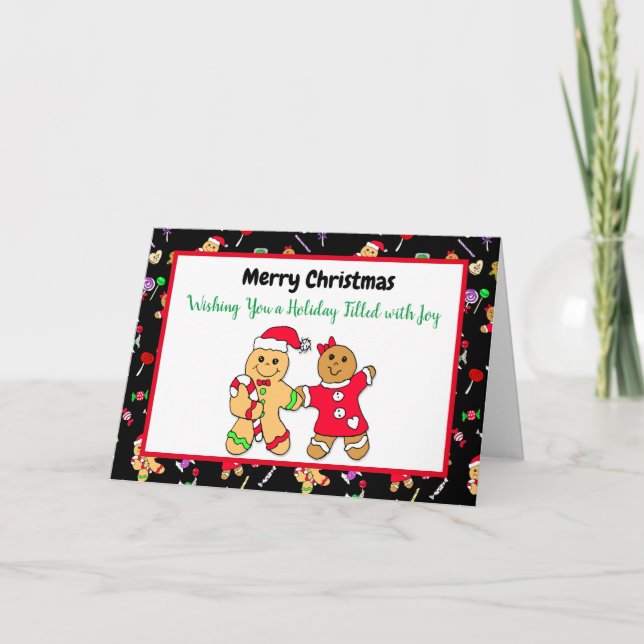 Carte Joyeux Noël Gingerbread Man Holiday Recette Ca (Devant)