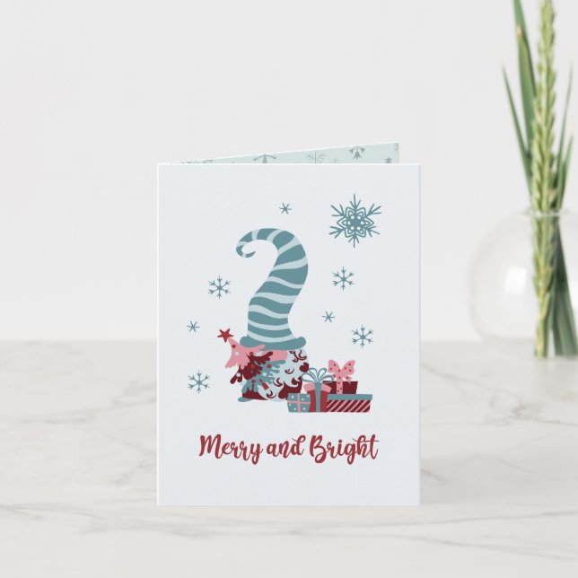 Carte Joyeux Noël Gnome (Devant)