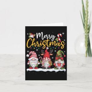 Carte Joyeux Noël Gnomes Lover Xmas Famille Hommes Femme