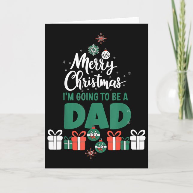 Carte Joyeux Noël Je vais être papa Femme enceinte (Devant)