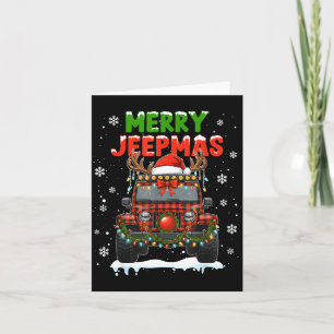 Carte Joyeux Noël Jeep Moche Lumière Renne Noël Drôle
