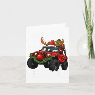 Carte Joyeux Noël Jeep Moche Lumière Renne Noël Drôle 
