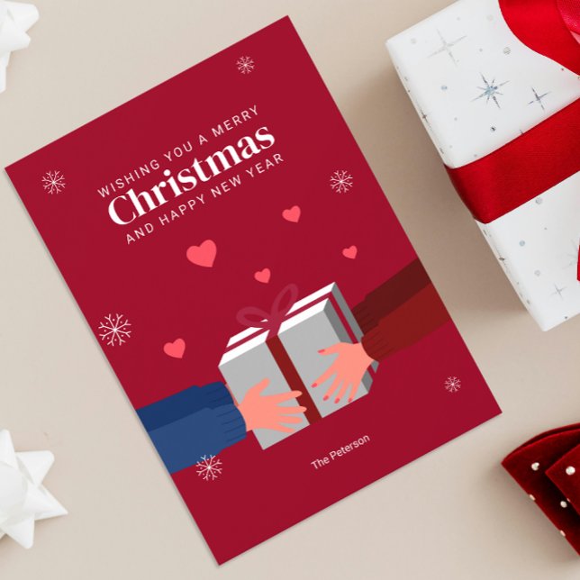 Carte Joyeux Noël | Joie de donner salutation (Créateur téléchargé)