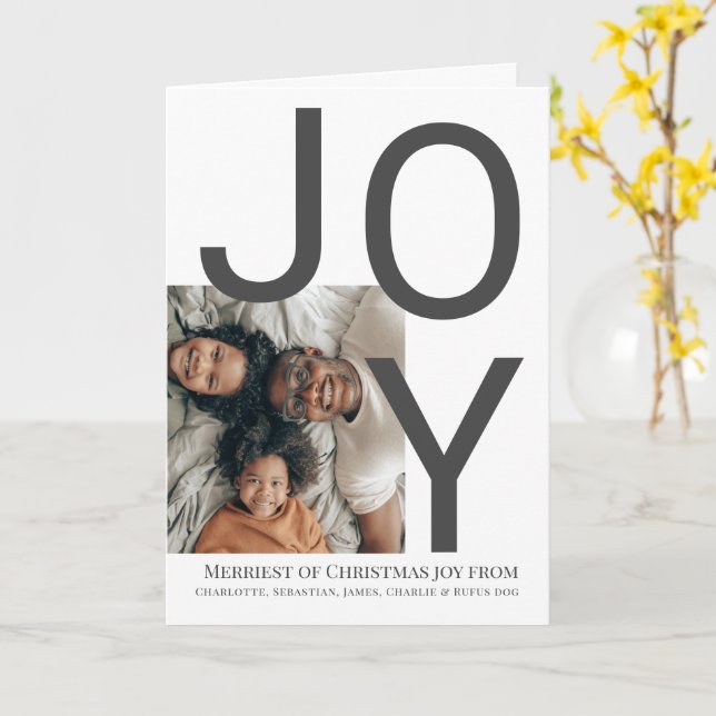 Carte Joyeux Noël Joie Photo Personnalisé (Fleur jaune)