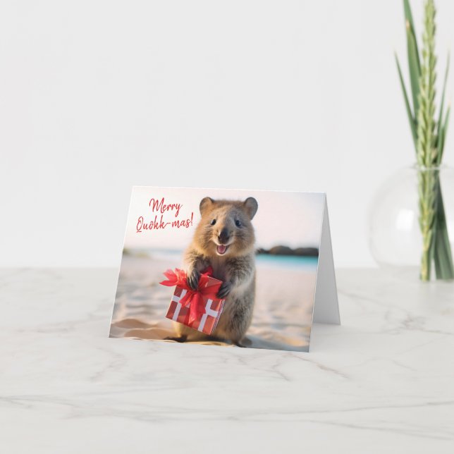 Carte Joyeux Noël Joyeux Sourire Quokka Selfie - (Devant)
