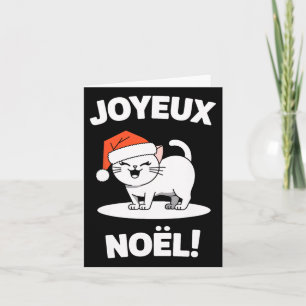 Carte Joyeux Noël Khao Manee Blanc Chat Noël Père Noël 1