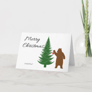 Carte Joyeux Noël Kodiak ours brun