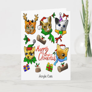 Carte Joyeux Noël les chats