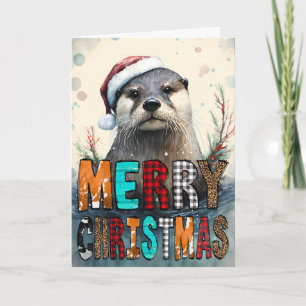 Carte Joyeux Noël Loutre