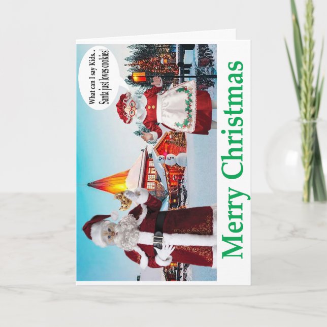 Carte Joyeux Noël.  M. et Mme griffes de chat. (Devant)