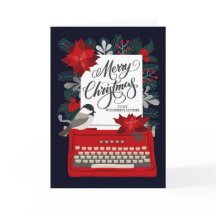 Joyeux Noël Ma Mère avec Machine à Écrire Vintage