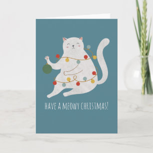 Carte Joyeux Noël Meowy personnalisable