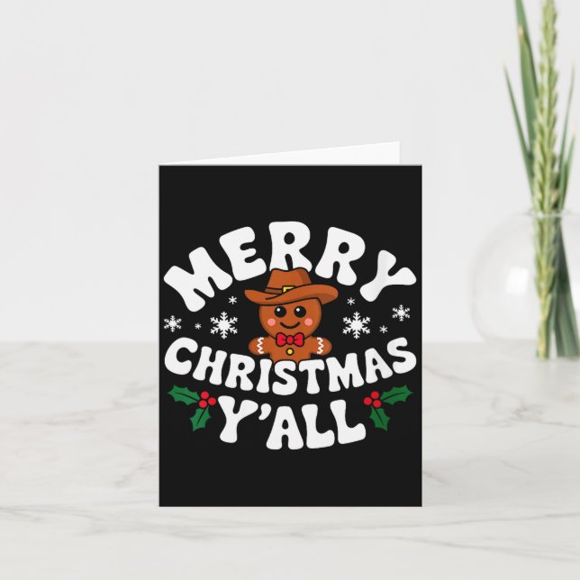 Carte Joyeux Noël Mesdames Gingerbread Cowboy Comment (Devant)