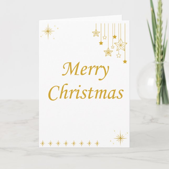 Carte "Joyeux Noël" Minimaliste Gold Star (Devant)