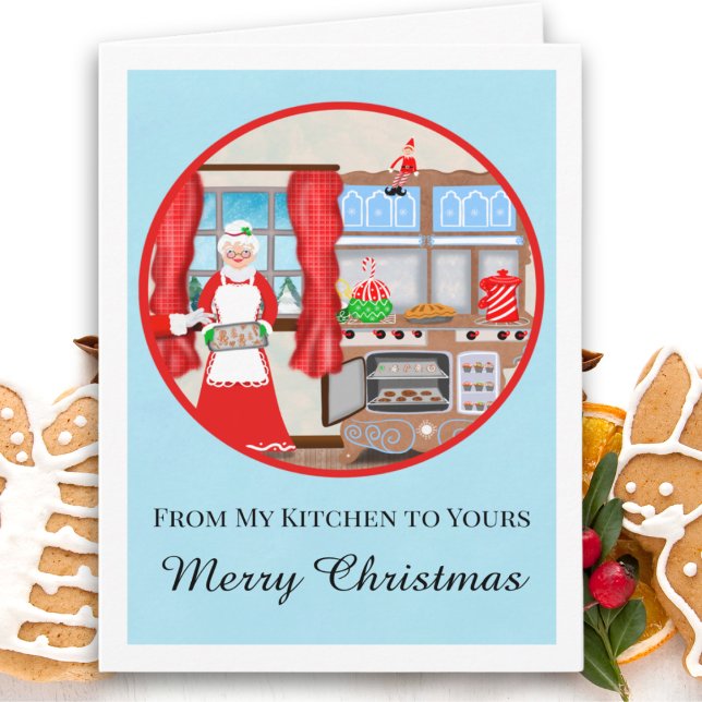 Carte Joyeux Noël Mme Claus Kitchen (Créateur téléchargé)