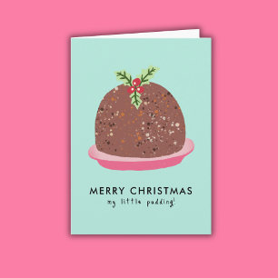 Carte Joyeux Noël Moderne Pudding Illustration