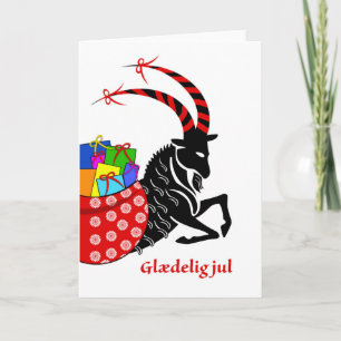 Carte Joyeux Noël, Noël en danois, Bouc de Yule