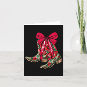 Carte Joyeux Noël Noël Noël Bottes Cowboy Coquette Bow P
