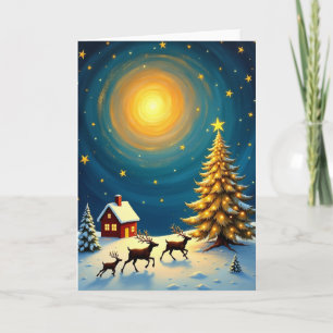 Carte Joyeux Noël Nuit Étoilée