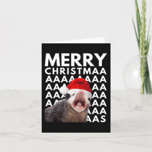 Carte Joyeux Noël Opossum hurlant Amusants Hommes Femmes
