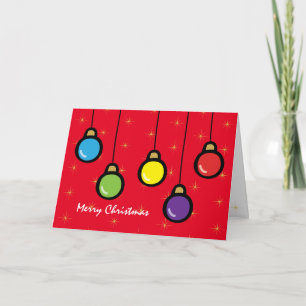Carte Joyeux Noël Ornements Étoile Dorée Salutation