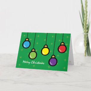 Carte Joyeux Noël Ornements Étoile Dorée Salutation