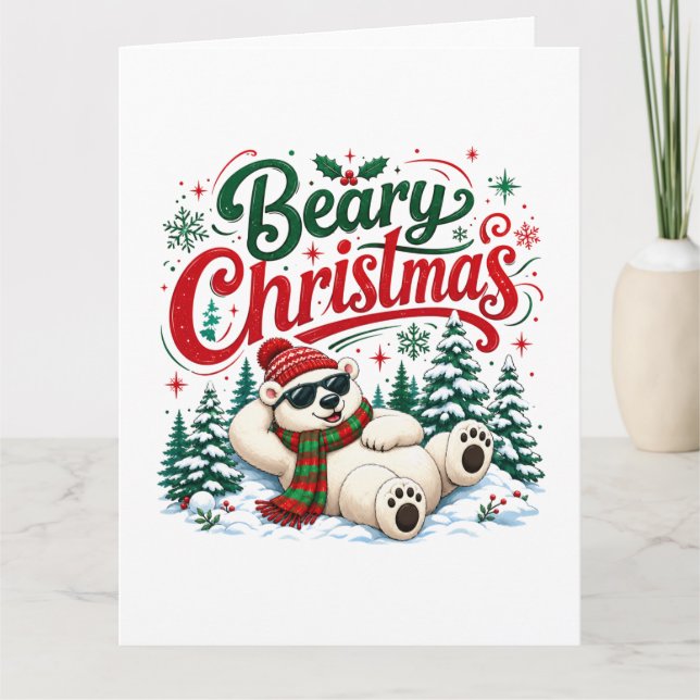Carte Joyeux Noël ourson (Devant)