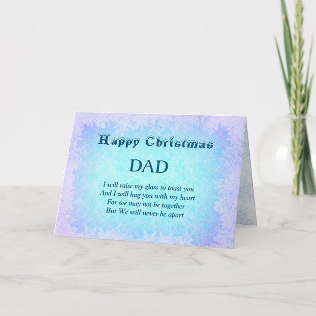 Carte Joyeux Noël Papa Message de Noël à Distance (Devant)