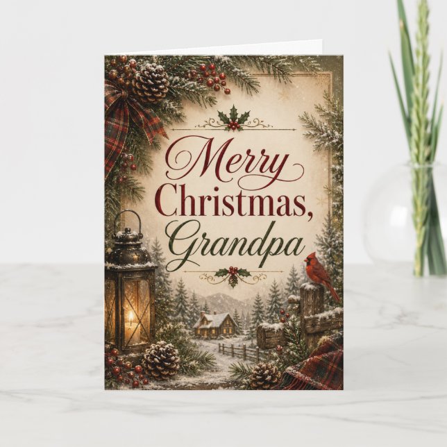 Carte Joyeux Noël Papi (Devant)