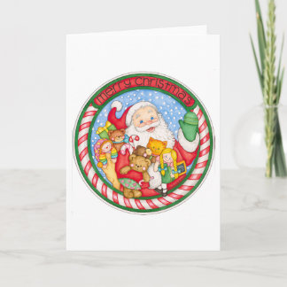 Carte Joyeux Noël Père Noël Cercle