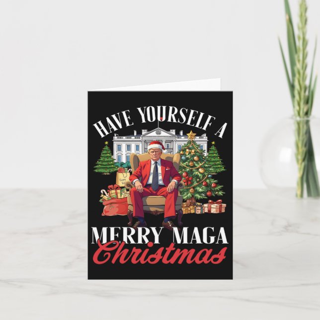 Carte Joyeux Noël Père Noël Drôle Trump (Devant)