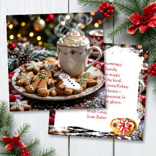Carte Joyeux Noël personnalisé   Café et cookies