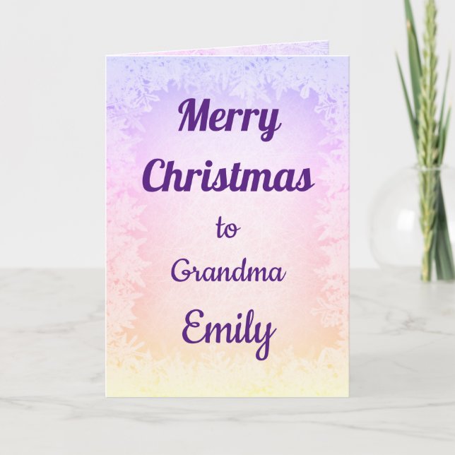 Carte Joyeux Noël personnalisé Grand-mère (Devant)