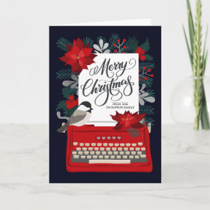 Carte Joyeux Noël Personnalisé Machine à écrire vintag