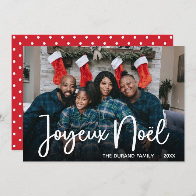 Carte Joyeux Noel Photo Holiday (Devant / Derrière)