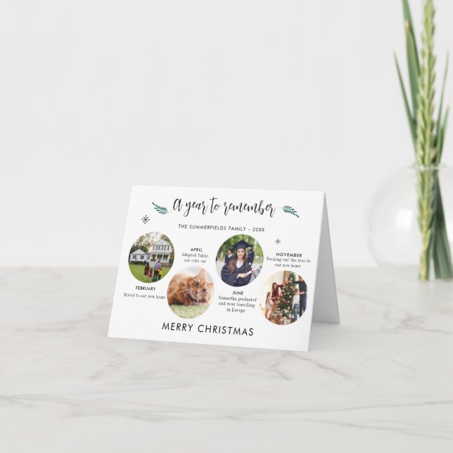 Carte Joyeux Noël Photos Timeline Fêtes (Devant)