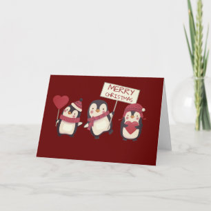 Carte Joyeux Noël Pingouins 